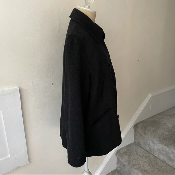 J. Crew Dark Charcoal Gray Wool Blend Double Breasted Peacoat Size PS - Picture 2 of 7